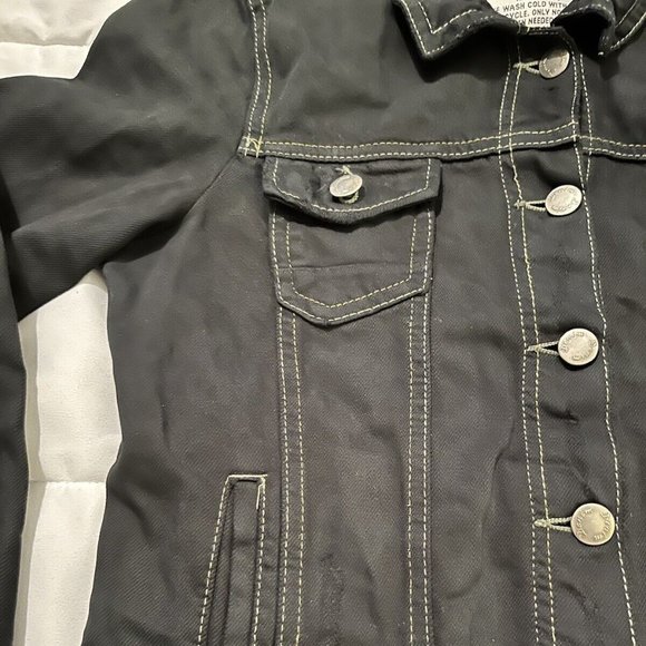 COMFORT DENIM  BLACK  JACKET YOUTH XL OR  LADIES  XS SMALL  FROM PAKISTAN - Picture 3 of 9